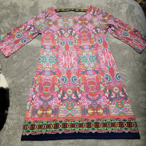 Laundry by Shelli Segal Womens Sz L Dress Fully Lined Fantastic Print - Picture 1 of 8